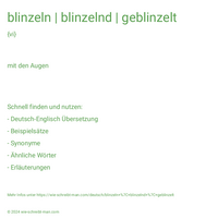 blinzeln | blinzelnd | geblinzelt