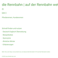 die Rennbahn | auf der Rennbahn wetten