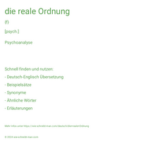 die reale Ordnung