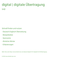 digital | digitale Übertragung