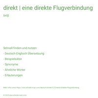 direkt | eine direkte Flugverbindung