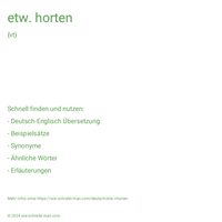 etw. horten