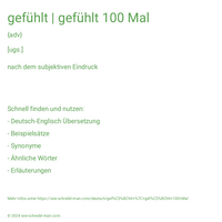 gefühlt | gefühlt 100 Mal