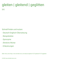 gleiten | gleitend | geglitten