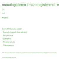 monologisieren | monologisierend | monologisiert