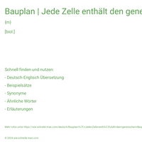 Bauplan | Jede Zelle enthält den genetischen Bauplan des Organismus.