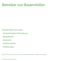 Betreiber von Bauernhöfen