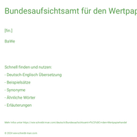 Bundesaufsichtsamt für den Wertpapierhandel