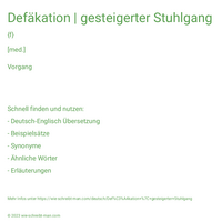 Defäkation | gesteigerter Stuhlgang