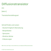 Diffusionstransistor