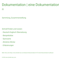 Dokumentation | eine Dokumentation aufbauen