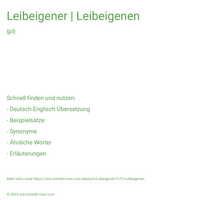 Leibeigener | Leibeigenen