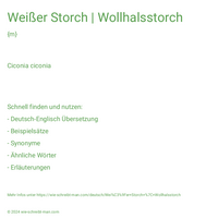 Weißer Storch | Wollhalsstorch