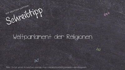 Schreibtipp Weltparlament der Religionen