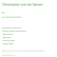 'Christopher und die Seinen'