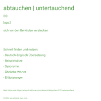 abtauchen | untertauchend