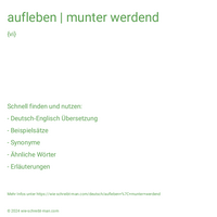 aufleben | munter werdend