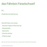 das Fähnlein Fieselschweif