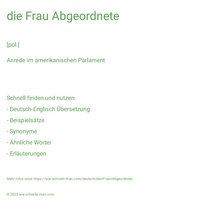 die Frau Abgeordnete