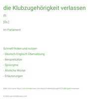 die Klubzugehörigkeit verlassen