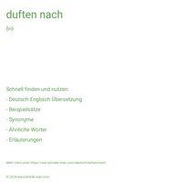 duften nach