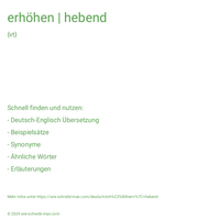 erhöhen | hebend