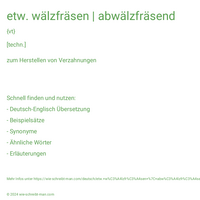 etw. wälzfräsen | abwälzfräsend