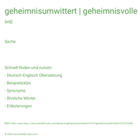 geheimnisumwittert | geheimnisvolle Geschäfte