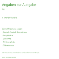 Angaben zur Ausgabe