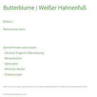 Butterblume | Weißer Hahnenfuß