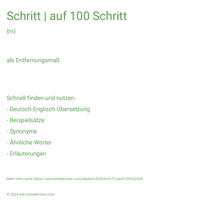 Schritt | auf 100 Schritt