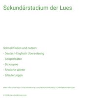 Sekundärstadium der Lues