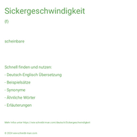 Sickergeschwindigkeit