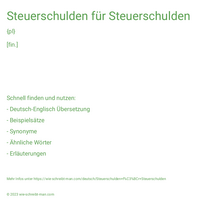 Steuerschulden für Steuerschulden