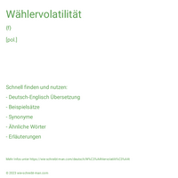 Wählervolatilität