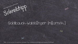 Wie schreibt man Goldbauch-Waldsänger? Bedeutung, Synonym, Antonym & Zitate.