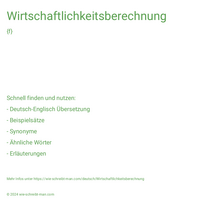 Wirtschaftlichkeitsberechnung