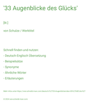 '33 Augenblicke des Glücks'