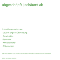 abgeschöpft | schäumt ab