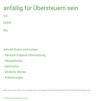 anfällig für Übersteuern sein