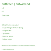 entfitzen | entwirrend