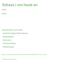 fürbass | von heute an