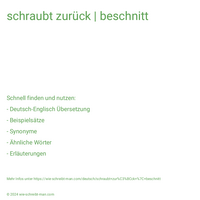 schraubt zurück | beschnitt