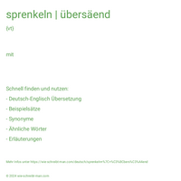 sprenkeln | übersäend