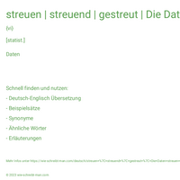 streuen | streuend | gestreut | Die Daten streuen um den Mittelwert.