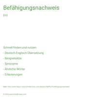 Befähigungsnachweis