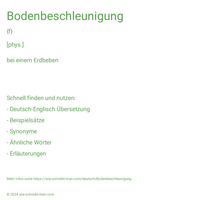 Bodenbeschleunigung