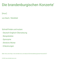 Die brandenburgischen Konzerte'