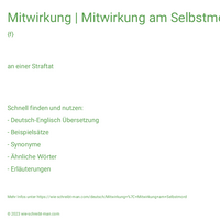 Mitwirkung | Mitwirkung am Selbstmord