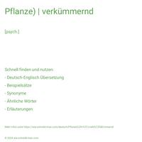 Pflanze) | verkümmernd